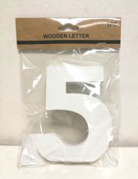 240 Bulk White Standing Wooden Number 5 5in