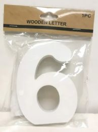 240 Bulk White Standing Wooden Number 6 5in