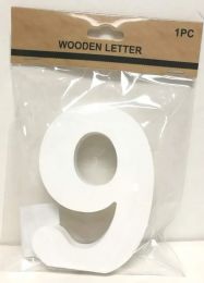 240 Bulk White Standing Wooden Number 9 5in