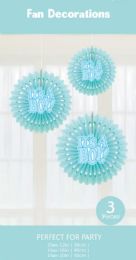 120 Bulk It's A Boy Themed Tissue Fans Set