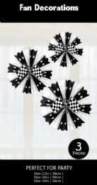 120 Bulk Checker Themed Tissue Fans Set