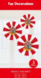 120 Bulk Circus Themed Tissue Fans Set