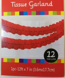 120 Bulk Red 4 Leaves Tissue Garland