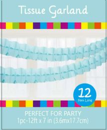 120 Bulk Light Blue 4 Leaves Tissue Garland