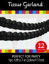 120 Bulk Black 4 Leaves Tissue Garland