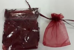144 Bulk Burgundy 4"x6" Organza Bags Pack Of 12