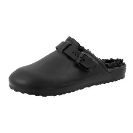 15 Bulk Women's Fleece Lined Peanut Clogs Black