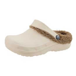 15 Bulk Women's Fleece Lined Clogs Bone