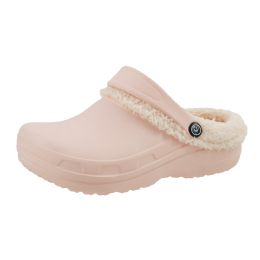 15 Bulk Women's Fleece Lined Clogs Pink