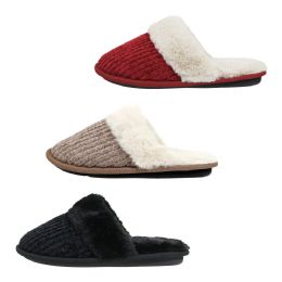 36 Bulk Women's Cable Knit Slipper Assorted