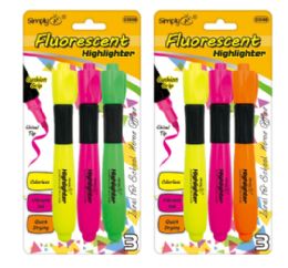 36 Bulk 3 Piece Assorted Color Highlighter