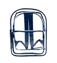 24 Bulk 17" Clear Pvc Backpack Bag Book Bag
