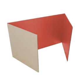 12 Bulk Corrugated Study Carrels, 12" X 48", Red