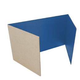 12 Bulk Corrugated Study Carrels, 18" X 48", Blue