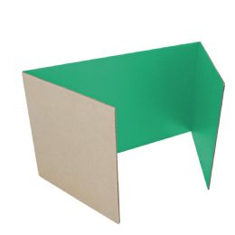 12 Bulk Corrugated Study Carrels, 18" X 48", Green