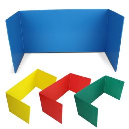 12 Bulk Premium Corrugated Plastic Study Carrels - Assorted Color 12" X 46.5"