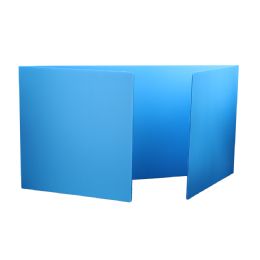 12 Bulk 18" X 46.5" Corrugated Plastic Study Carrel Blue