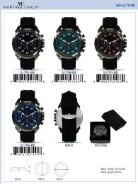 12 Bulk Men's Watch - 51793-B8 assorted colors