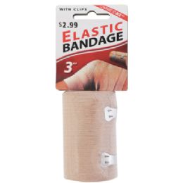 25 Bulk Elastic Bandage W/clips 3inch Carded Pp