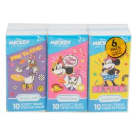 48 Bulk Pocket Tissue 6pk Minnie & Daisy Disney 2ply - 10ct White