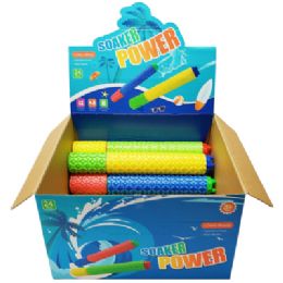 24 Bulk Water Blaster Textured Foam Single Stream Long Range Squirt 4 Ast 13in H/ 24pc Pdq