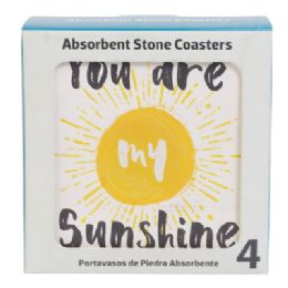 12 Bulk Coaster 4pc Set You Are My Sunshine Thirstystone