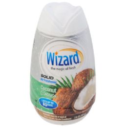 12 Bulk Air Freshener 7.8oz Solid Adjustable Wizard Coconut Colada