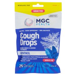 144 Bulk Cough Drops 25ct Sugar Free Menthol Mgc Health