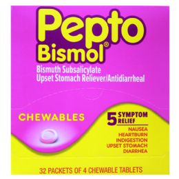32 Bulk Pepto Bismol - Chewable Tablets 4 ct