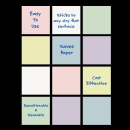 2 Bulk 3" X 3" Pastel Assorted Dry Erase Stickables W/ Dry Erase Marker