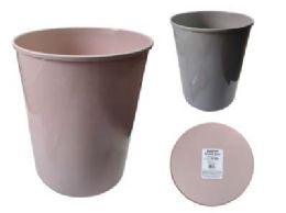 24 Bulk Trash Can 9" Dia X11" Pink ,grey Clr