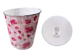 48 Bulk Trash Can Pink Tulip Design 