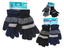 144 Bulk Gloves 2 Pair Striped Black/blue, Black/grey 55g