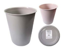 48 Bulk Trash Can 9" Dia X10.6" H Pink ,grey Clr