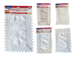 144 Bulk Placemat 1pc Embroidered 30x45cm 3asst Clr