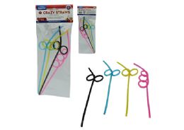 96 Bulk CRAZY STRAWS 4-Piece 10.25" High