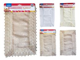 144 Bulk Placemat 1pc Embroidered 30x45cm 3asst Clr