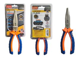 48 Bulk Long Nose Pliers 8" 2 Assorted Colors