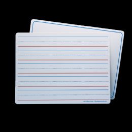 24 Bulk 9" X 12" Red & Blue Ruled, TwO-Sided, Dry Erase Learning Mat