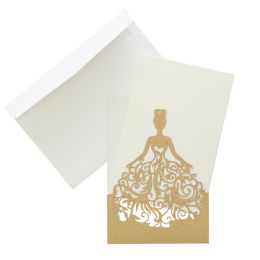 12 Bulk Invitation Cards 8pc/bag - Gold
