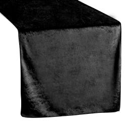 24 Bulk Velvet Table Runner 14 inch X 108 inch - Black