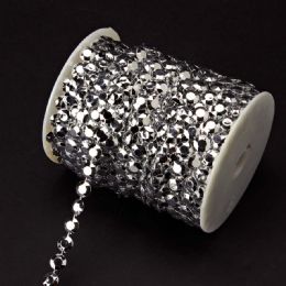 12 Bulk Silver Diamond Cut Beads In A Roll, 99ft