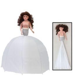 6 Bulk Quinceanera Umbrella Porcelain Doll 30 inch