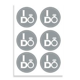 192 Bulk i Do Wedding Sticker Labels 4 Sheets/bag