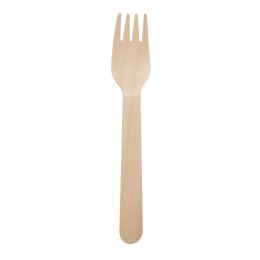 20 Bulk Disposable Wooden Fork 6 inch 100pc/bag