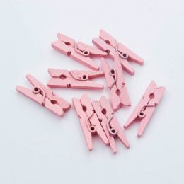 48 Bulk Wood Clothespins 1 inch 50pc/bag - Pink