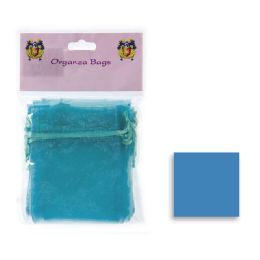20 Bulk Organza Sheer Bags 3 inch X 4 inch - 12pcs - Aqua