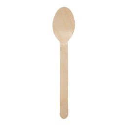 20 Bulk Disposable Wooden Spoon 6 inch 100pc/bag