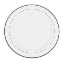 4 Bulk Disposable Deluxe Plate Set 10 inch 40pc/pack - Silver