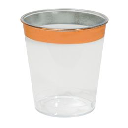 12 Bulk Plastic Shot Glass With Metallic Trim 36pc/pack - Rose Gold